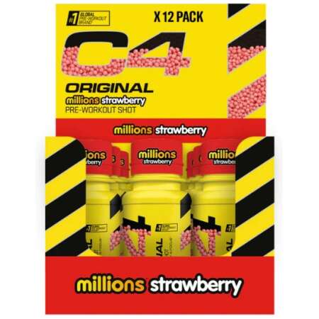 Cellucor C4 Original Pre-Workout Shot, Millions Strawberry - 12 x 60 ml.