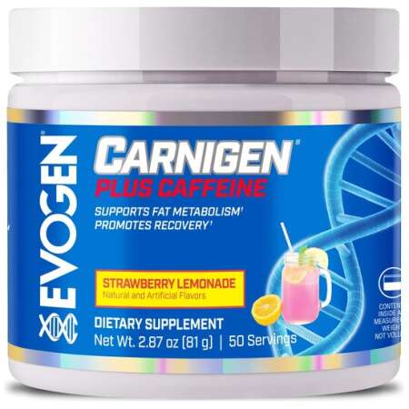 Evogen Carnigen Plus Caffeine, Strawberry Lemonade - 81g