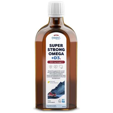 Osavi Super Strong Omega + D3, 3500mg Omega 3 (Lemon) - 250 ml.