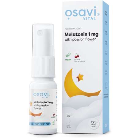 Osavi Melatonin with Passion Flower Oral Spray, 1mg (Cherry) - 25 ml.
