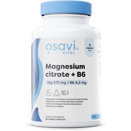 Osavi Magnesium Citrate + B6, 375mg + 4.2mg - 90 vcaps