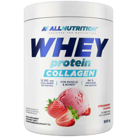 Allnutrition Whey Protein Collagen, Strawberry - 500g