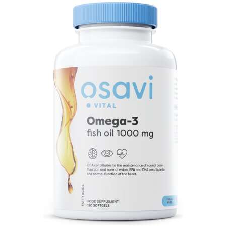 Osavi Omega-3 Fish Oil Molecularly Distilled, 1000mg (Lemon) - 120 softgels
