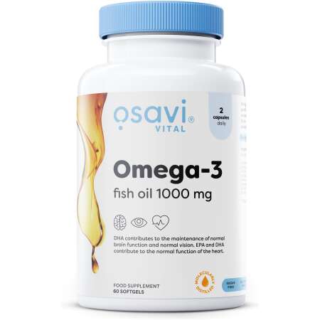 Osavi Omega-3 Fish Oil Molecularly Distilled, 1000mg - 60 softgels