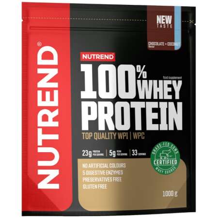 Nutrend 100% Whey Protein, Chocolate + Coconut - 1000g