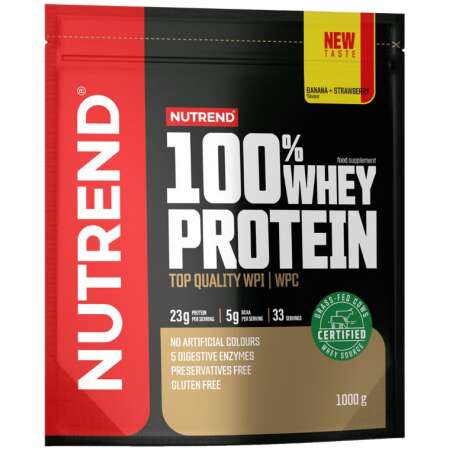 Nutrend 100% Whey Protein, Banana + Strawberry - 1000g