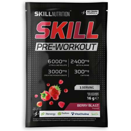 Skill Nutrition Skill Pre-Workout, Berry Blast - 16g (1 serving)