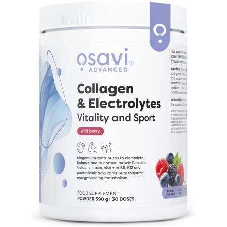 Osavi Collagen Electrolytes Vitality and Sport, Wild Berry - 390g
