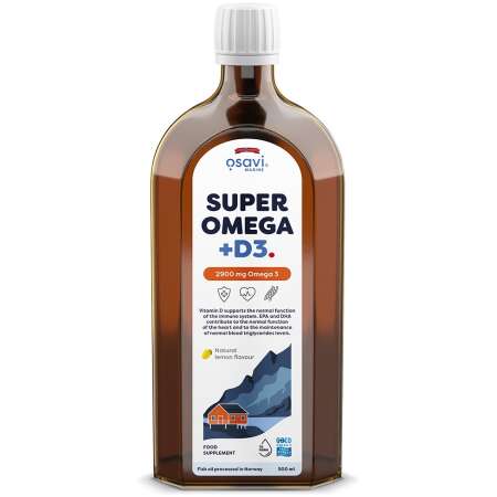 Osavi Super Omega + D3, 2900mg Omega 3 (Lemon) - 500 ml.