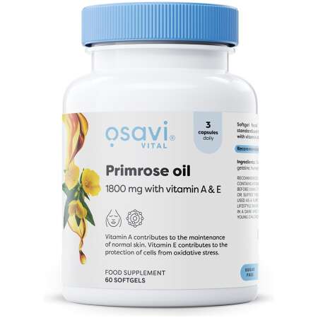 Osavi Primrose Oil with Vitamin A & E, 1800mg - 60 softgels