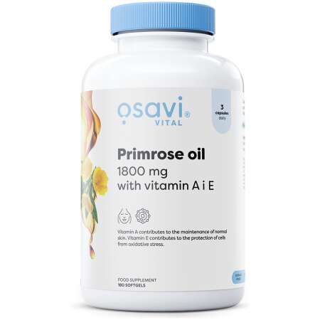 Osavi Primrose Oil with Vitamin A & E, 1800mg - 180 softgels