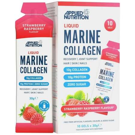Applied Nutrition Liquid Marine Collagen, Strawberry Raspberry - 10 x 30g