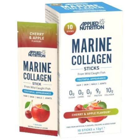 Applied Nutrition Marine Collagen Sticks, Cherry & Apple - 10 x 12g