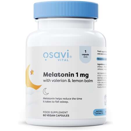 Osavi Melatonin with Valerian & Lemon Balm, 1mg - 60 vegan caps