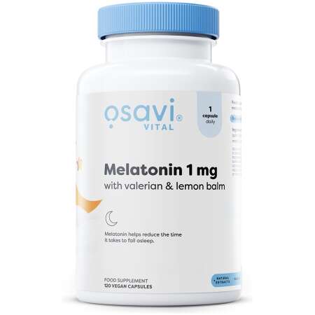 Osavi Melatonin with Valerian & Lemon Balm, 1mg - 120 vegan caps