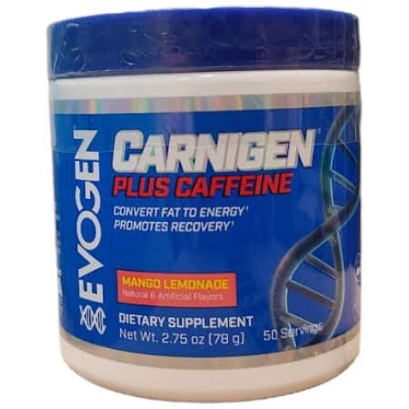 Evogen Carnigen Plus Caffeine, Mango Lemonade - 78g
