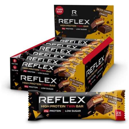 Reflex Nutrition High Protein Twin Bar, Salted Caramel Crunch - 12 x 60g