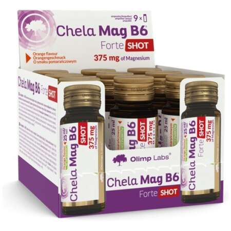 Olimp Nutrition Chela Mag B6 Forte Shot, Orange - 9 x 25 ml.