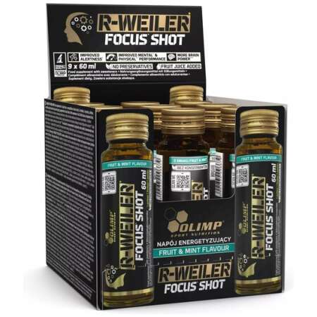 Olimp Nutrition R-Weiler Focus Shot, Fruit & Mint - 9 x 60 ml.
