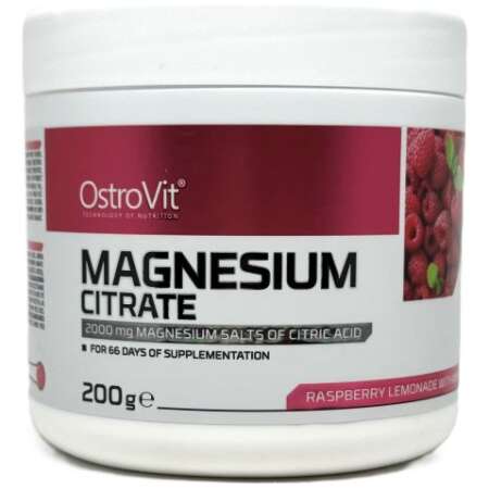 OstroVit Magnesium Citrate, Raspberry Lemonade with Mint - 200g