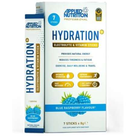 Applied Nutrition Hydration + Electrolyte & Vitamin Powder Stick Packs, Blue Raspberry - 7 x 8g