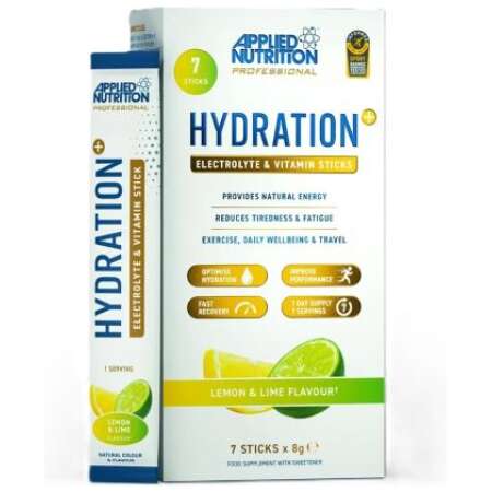 Applied Nutrition Hydration + Electrolyte & Vitamin Powder Stick Packs, Lemon & Lime - 7 x 8g