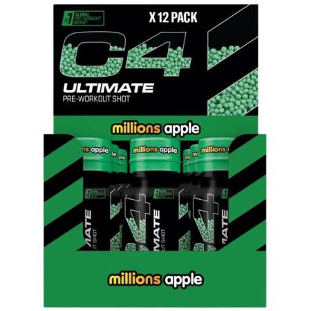 Cellucor C4 Ultimate Pre-Workout Shot, Millions Apple - 12 x 60 ml.