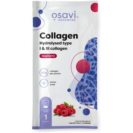 Osavi Collagen Hydrolysed Type I & III, Raspberry - 22g (1 serving)