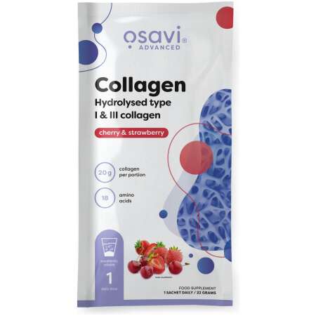 Osavi Collagen Hydrolysed Type I & III, Cherry & Strawberry - 22g (1 serving)