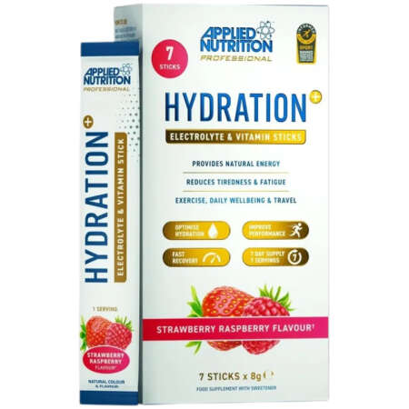 Applied Nutrition Hydration + Electrolyte & Vitamin Powder Stick Packs, Strawberry Raspberry - 7 x 8g