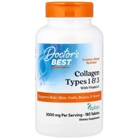 Doctor's Best Collagen Types 1 and 3 with Peptan and Vitamin C, 3000mg - 180 tabs