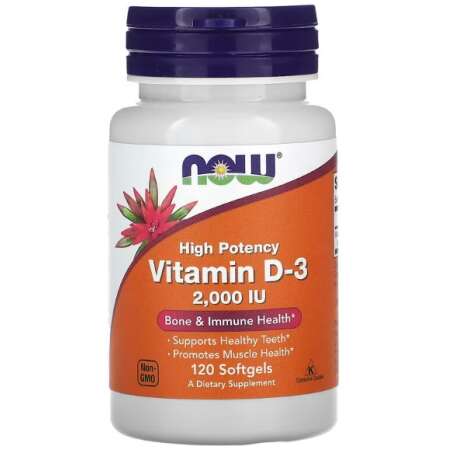 NOW Foods Vitamin D-3, 2000 IU - 120 softgels