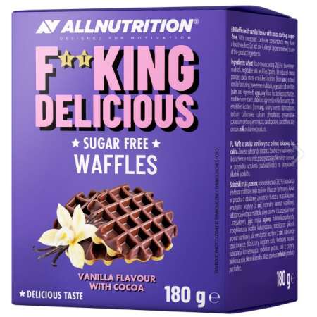 Allnutrition Fitking Delicious Waffles, Vanilla Flavour with Cocoa - 180g