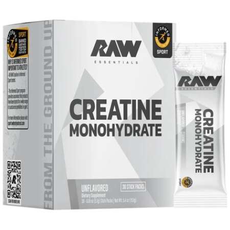 Raw Nutrition Creatine Monohydrate Stick Packs, Unflavoured - 30 x 5g