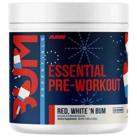 Raw Nutrition CBUM Essential Pre-Workout, Red White 'N Bum - 393g
