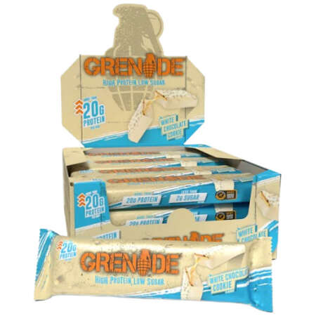 Grenade Protein Bars, White Chocolate Cookie - 12 x 60g