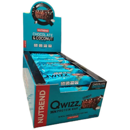 Nutrend Qwizz 35% Protein Bar, Chocolate & Coconut - 24 x 60g