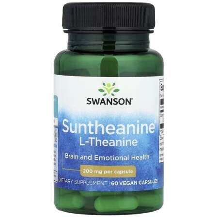 Swanson Suntheanine L-Theanine, 200mg - 60 vcaps