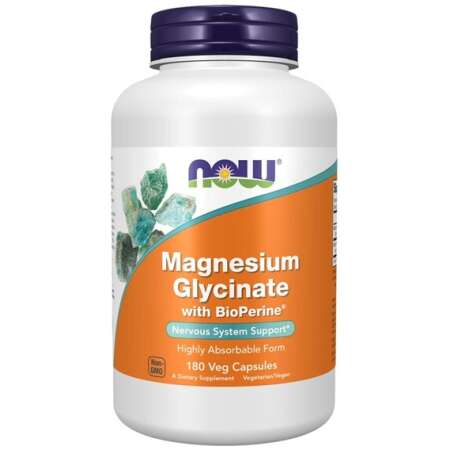 NOW Foods Magnesium Glycinate with BioPerine - 180 vcaps