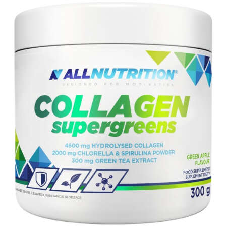 Allnutrition Collagen Supergreens, Green Apple - 300g