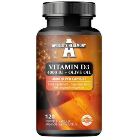 Apollo's Hegemony Vitamin D3 4000IU + Olive Oil - 120 softgels