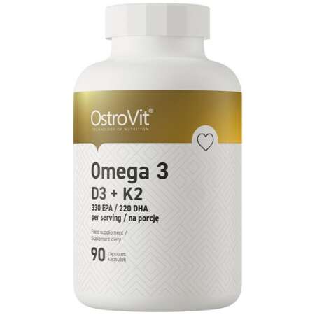 OstroVit Omega 3 D3 + K2 - 90 caps
