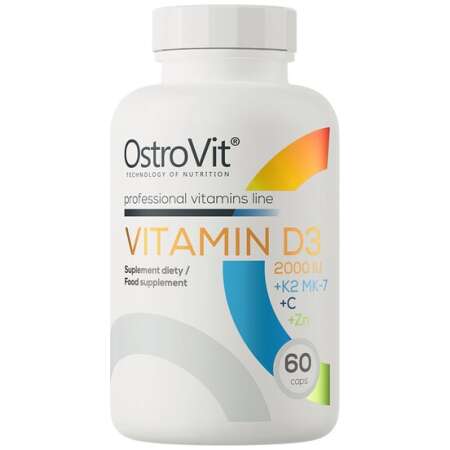 OstroVit Vitamin D3 2000IU + K2 MK-7 + C + Zn - 60 caps