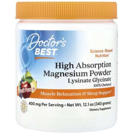 Doctor's Best High Absorption Magnesium Powder, Fruit Punch - 340g