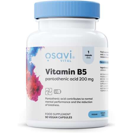 Osavi Vitamin B5 Pantothenic Acid, 200mg - 90 vegan caps