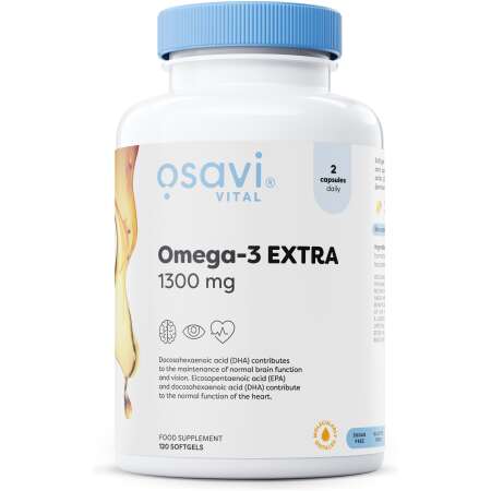 Osavi Omega-3 Extra Molecularly Distilled, 1300mg (Lemon) - 120 softgels