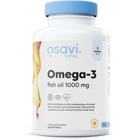 Osavi Omega-3 Fish Oil Molecularly Distilled, 1000mg - 120 softgels