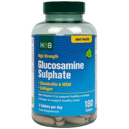 High Strength Glucosamine Sulphate + Chondroitin & MSM + Collagen - 180 tabs