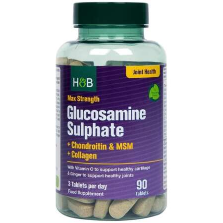 Max Strength Glucosamine Sulphate + Chondroitin & MSM + Collagen - 90 tablets