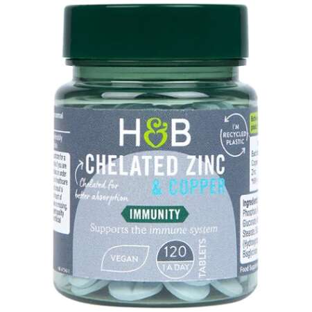 Chelated Zinc + Copper, 15mg - 120 tablets (EAN 5059604472404)
